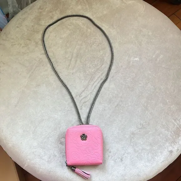 Pink *Camellia* Mini WOC DIY Tassel Card Case Wallet Necklace Chain NEW DIY - Picture 16 of 16